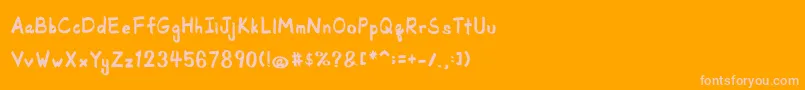 SchoolRules Font – Pink Fonts on Orange Background
