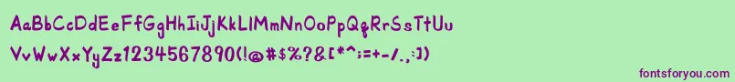 SchoolRules Font – Purple Fonts on Green Background