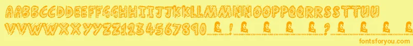 Schools Out Font – Orange Fonts on Yellow Background