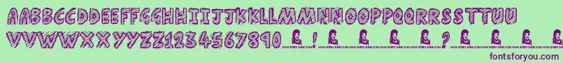Schools Out Font – Purple Fonts on Green Background