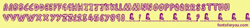 Schools Out Font – Purple Fonts on Yellow Background