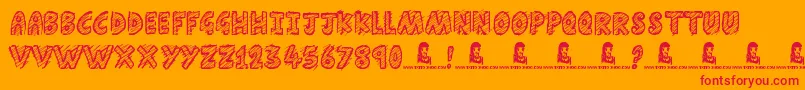Schools Out Font – Red Fonts on Orange Background