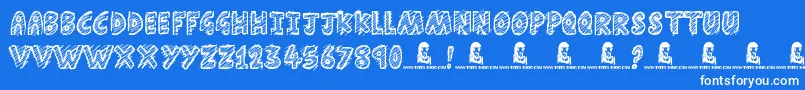 Schools Out Font – White Fonts on Blue Background