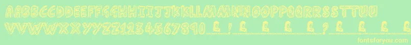 Schools Out Font – Yellow Fonts on Green Background