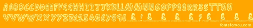 Schools Out Font – Yellow Fonts on Orange Background