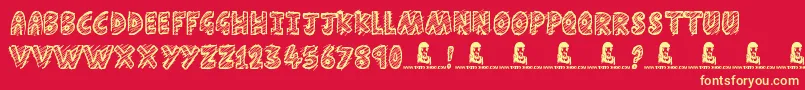 Schools Out Font – Yellow Fonts on Red Background