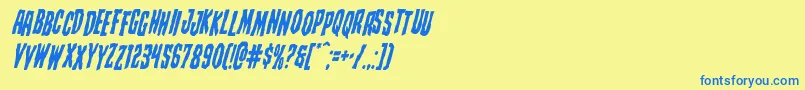 Creepycrawlersstagital Font – Blue Fonts on Yellow Background