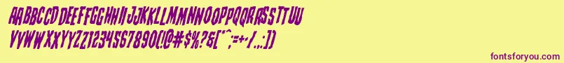 Creepycrawlersstagital Font – Purple Fonts on Yellow Background