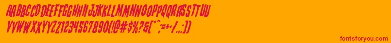 Creepycrawlersstagital Font – Red Fonts on Orange Background