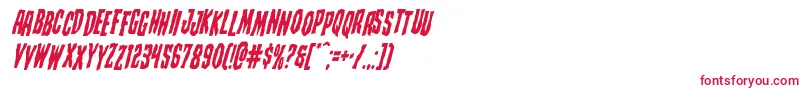 フォントCreepycrawlersstagital – 白い背景に赤い文字
