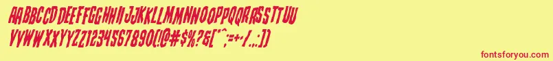 フォントCreepycrawlersstagital – 赤い文字の黄色い背景