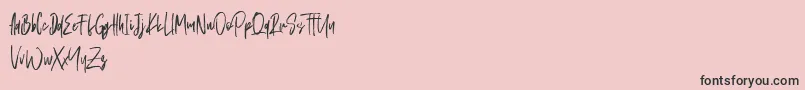 Schrader-Schriftart – Schwarze Schriften auf rosa Hintergrund