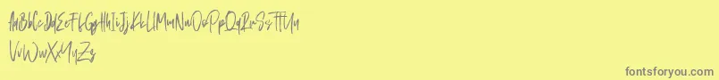 フォントSchrader – 黄色の背景に灰色の文字