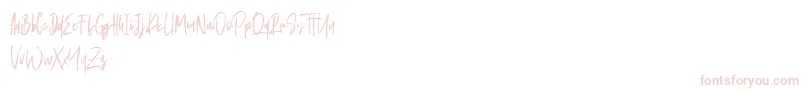 Schrader-Schriftart – Rosa Schriften auf weißem Hintergrund