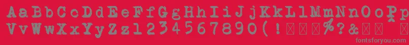 Schreibmaschine doppelt Font – Gray Fonts on Red Background