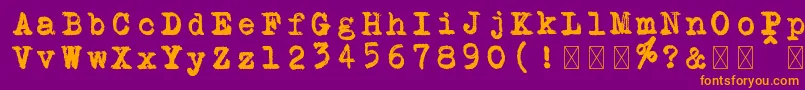 Schreibmaschine doppelt Font – Orange Fonts on Purple Background