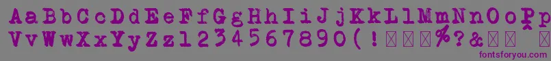 Czcionka Schreibmaschine doppelt – fioletowe czcionki na szarym tle
