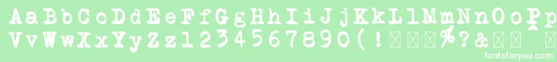 Schreibmaschine doppelt Font – White Fonts on Green Background