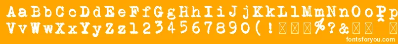 Schreibmaschine doppelt Font – White Fonts on Orange Background