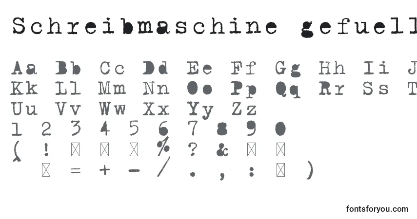 Schreibmaschine gefuellt Font – alphabet, numbers, special characters