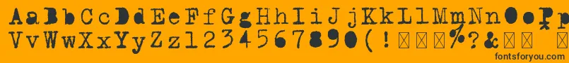Schreibmaschine gefuellt Font – Black Fonts on Orange Background