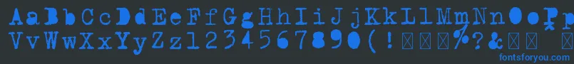 Schreibmaschine gefuellt Font – Blue Fonts on Black Background