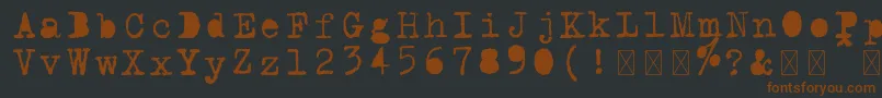 Schreibmaschine gefuellt Font – Brown Fonts on Black Background