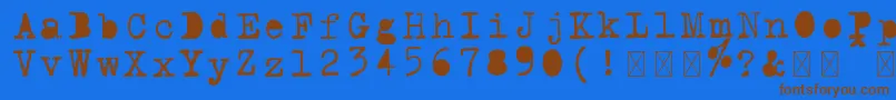 Schreibmaschine gefuellt Font – Brown Fonts on Blue Background