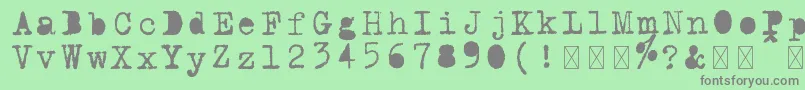 Schreibmaschine gefuellt Font – Gray Fonts on Green Background