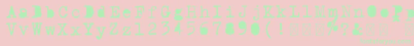 Schreibmaschine gefuellt Font – Green Fonts on Pink Background