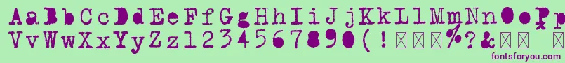 Schreibmaschine gefuellt Font – Purple Fonts on Green Background