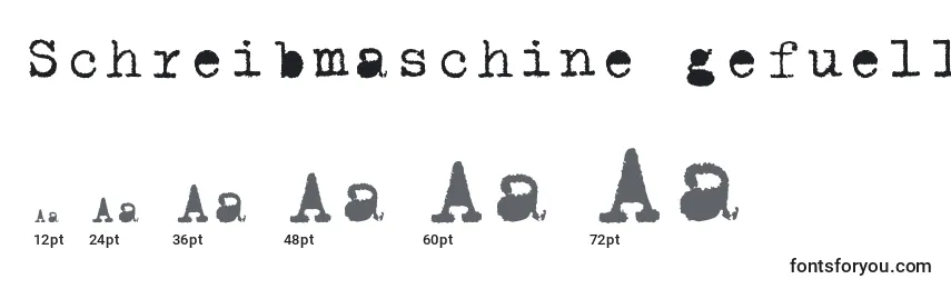Размеры шрифта Schreibmaschine gefuellt