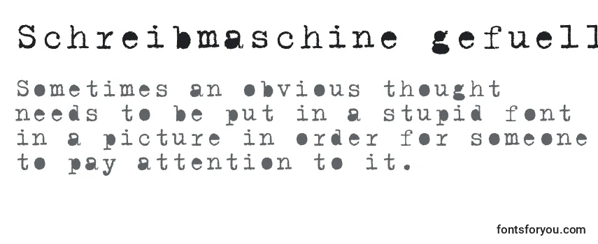 Überblick über die Schriftart Schreibmaschine gefuellt