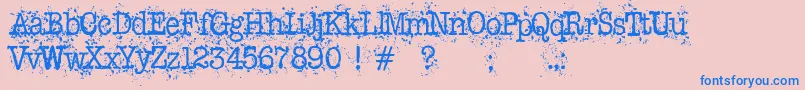 Schreibmaschine Font – Blue Fonts on Pink Background