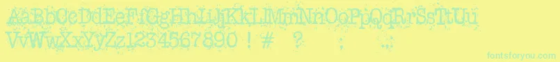 Schreibmaschine Font – Green Fonts on Yellow Background