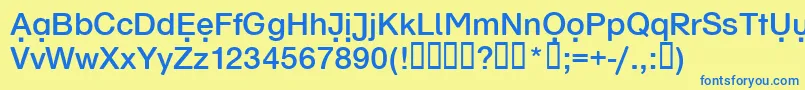 SCHUVD   Font – Blue Fonts on Yellow Background