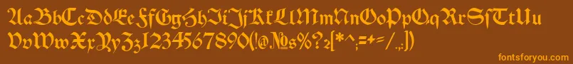 Schwaben Alt Bold Font – Orange Fonts on Brown Background