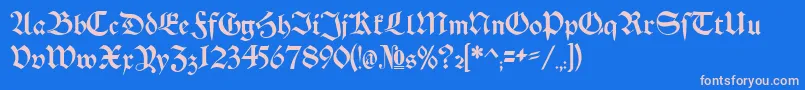 Czcionka Schwaben Alt Bold – różowe czcionki na niebieskim tle