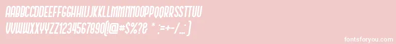 Schwarzenberg Italic-Schriftart – Weiße Schriften auf rosa Hintergrund