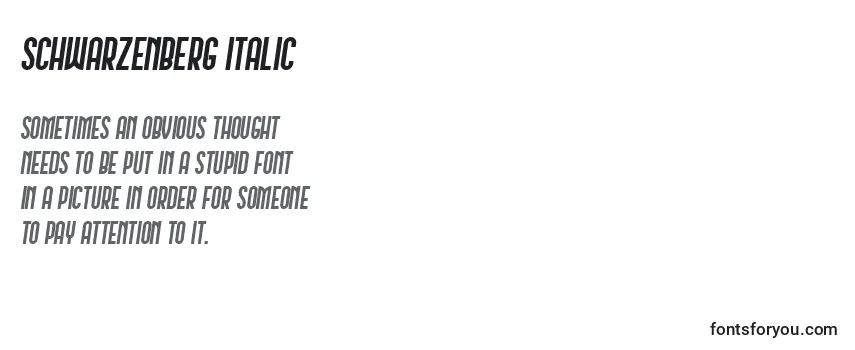 Обзор шрифта Schwarzenberg Italic