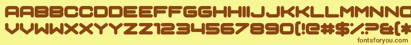 Sci Auralieph-fontti – ruskeat fontit keltaisella taustalla