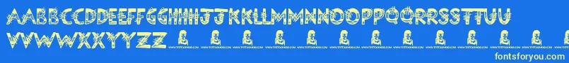 Science Project Font – Yellow Fonts on Blue Background