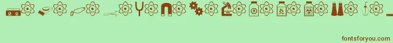 science Font – Brown Fonts on Green Background