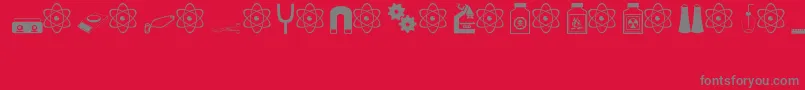 science Font – Gray Fonts on Red Background
