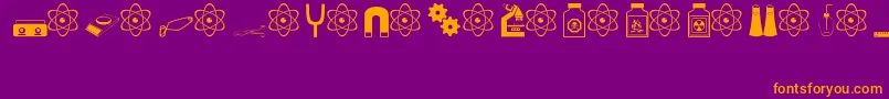 science Font – Orange Fonts on Purple Background