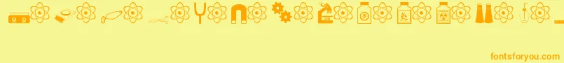 science Font – Orange Fonts on Yellow Background