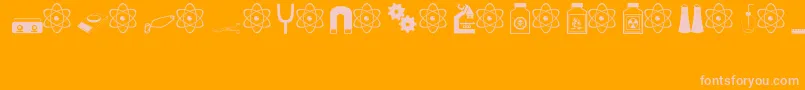 science Font – Pink Fonts on Orange Background