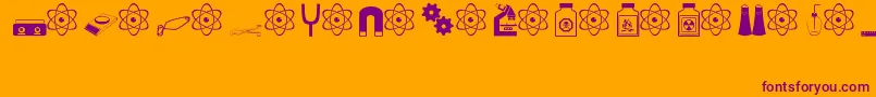 science Font – Purple Fonts on Orange Background