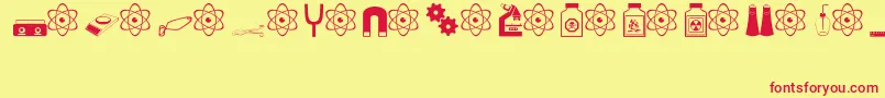 science Font – Red Fonts on Yellow Background