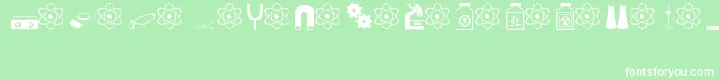 science Font – White Fonts on Green Background